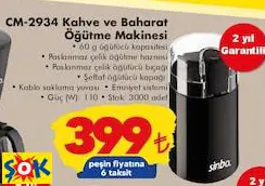 CM-2934 KAHVE VE BAHARAT ÖĞÜTME MAKİNESİ